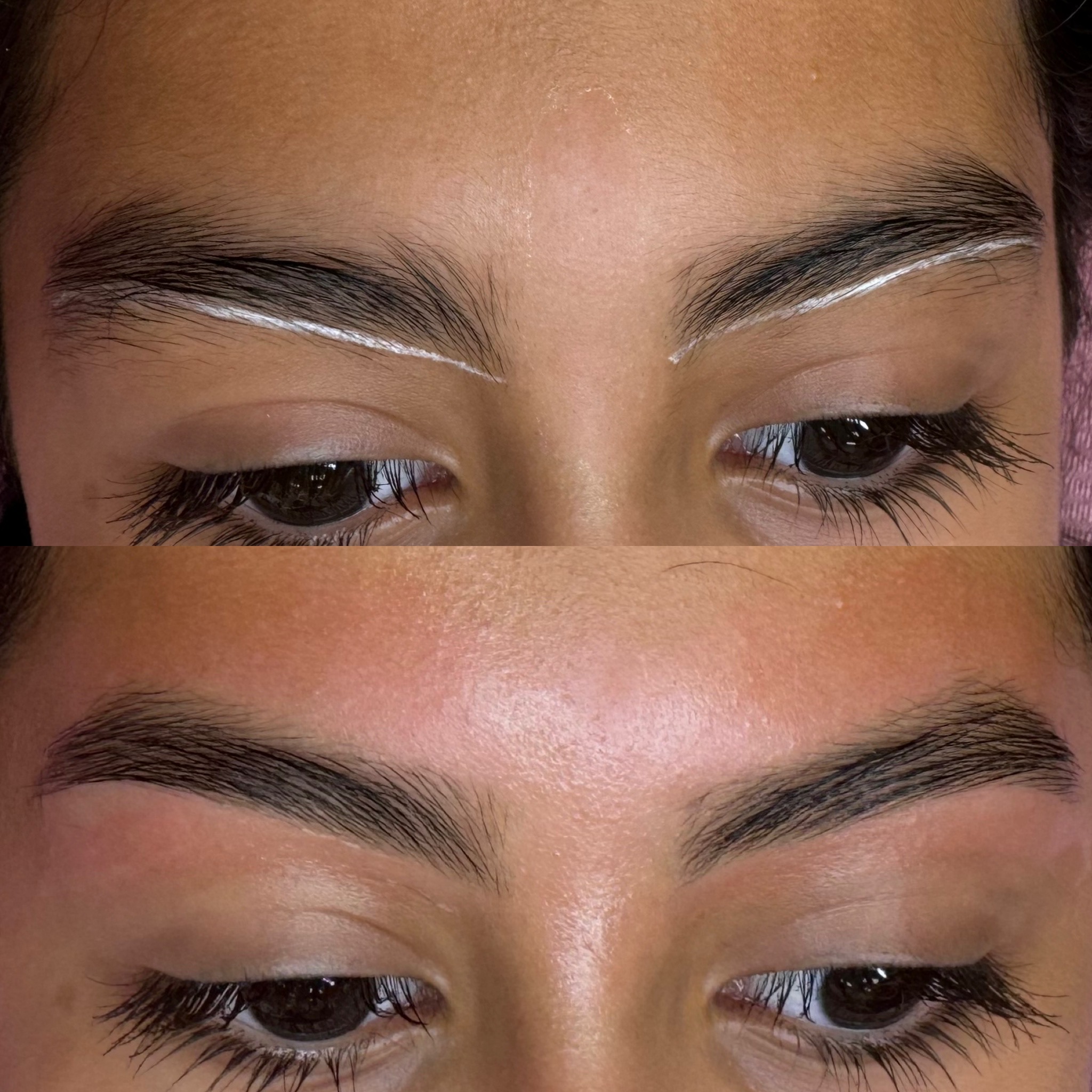 Brow shaping before and after - precision brow sculpting Miami