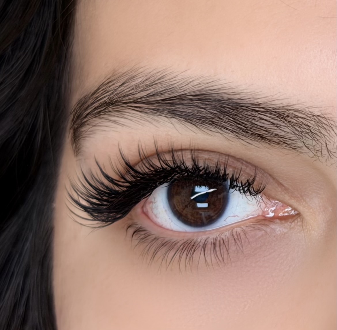 Lash extensions closeup - classic lash set Miami