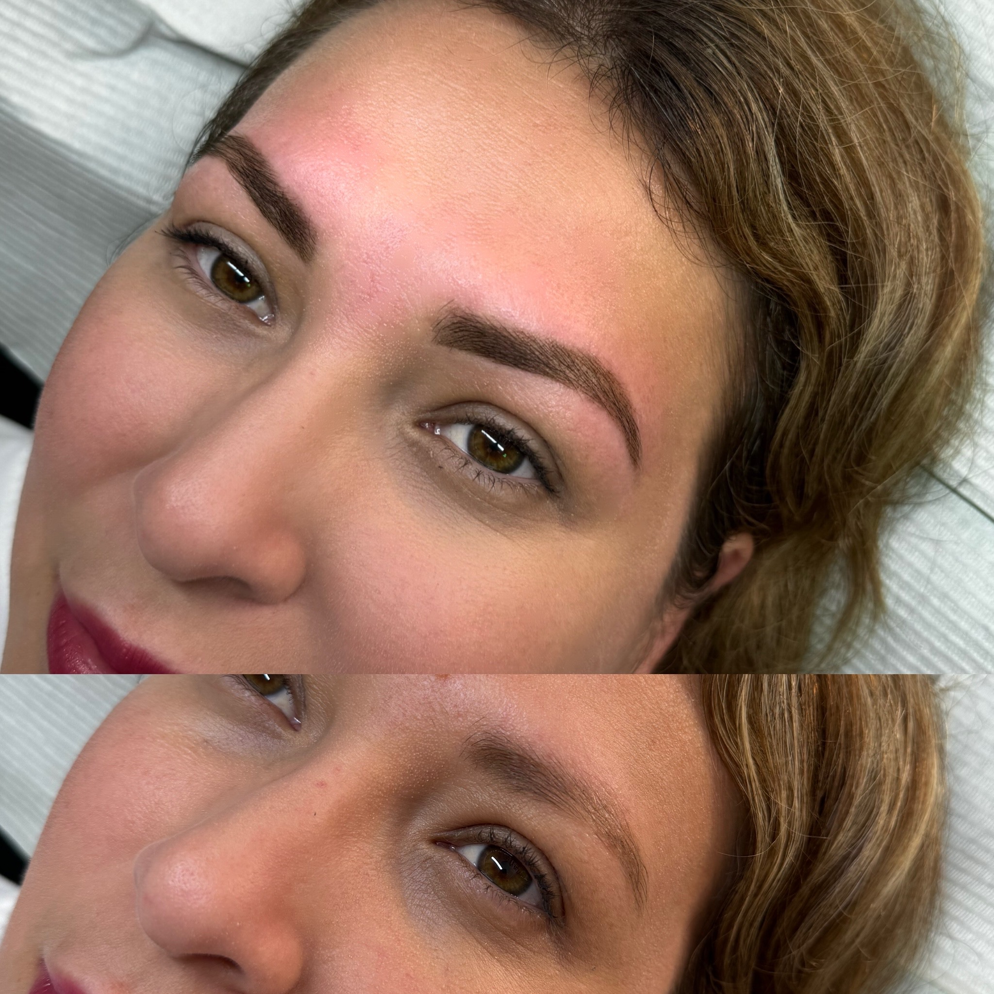 Brow lamination before and after - fluffy brows Miami